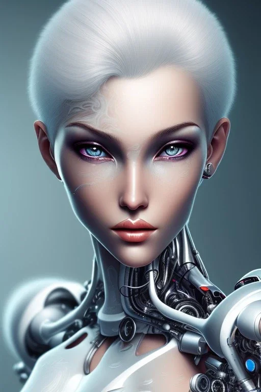 cyborg, white hair, sexy, perfect, real, dream