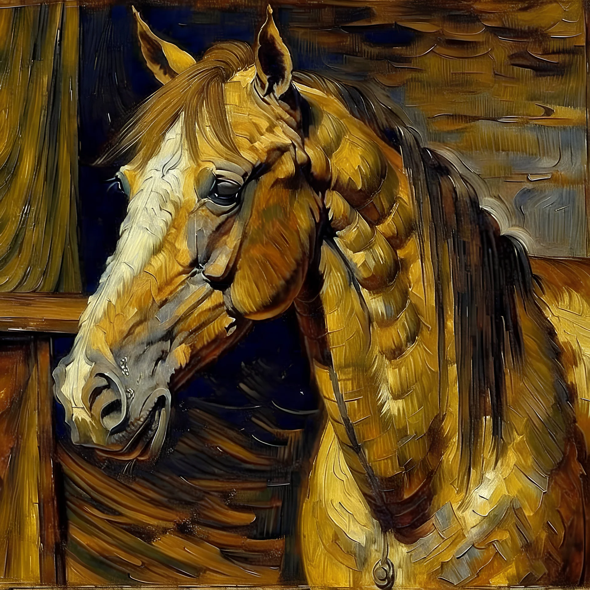 Portrait of a horse by Van Gogh