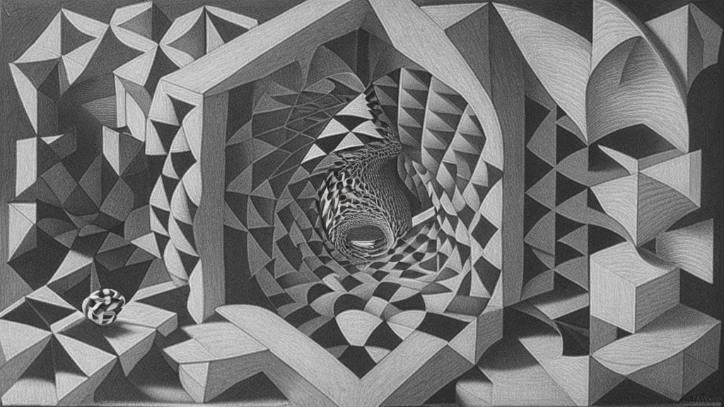 Opposing forces; Optical Art; M.C. Escher