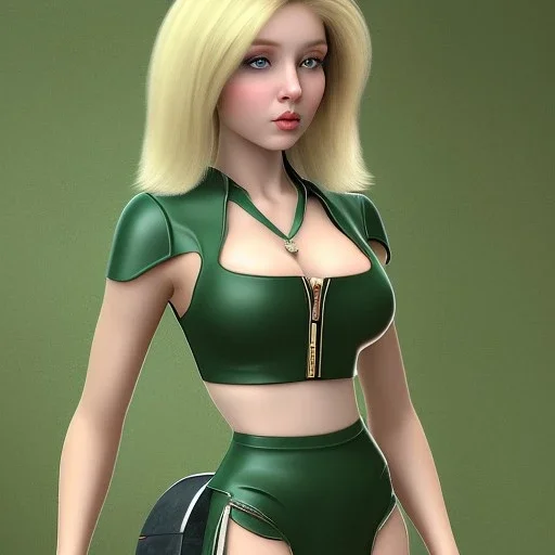 Luanne is petite and shapely with chest-length blonde hair.She’s often considered a particularly beautiful young woman with rather large breasts. She has large eyes, full lips, and stands at 5'4". Luanne's usual outfit is a green crop top that exposes her midriff and tight, knee length, orange palazzo shorts. She also is seen wearing a tight orange shirt and mid-blue jeans with a brown belt.