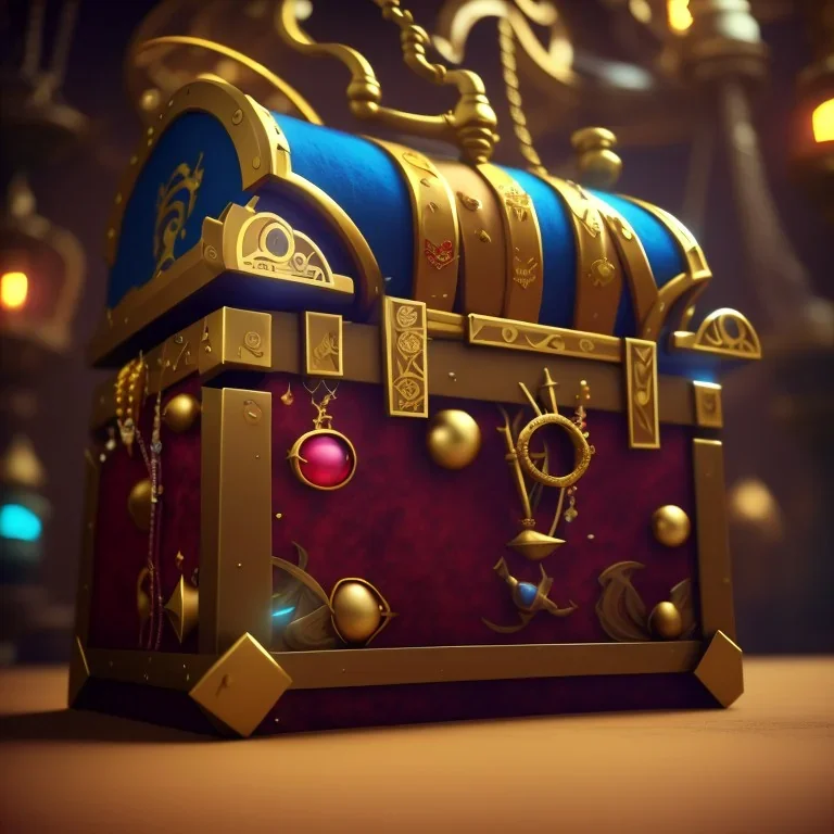 Pirate chest with jewels, steampunk, unreal 5, octane render, cinema4d, dynamic lighting, dramatic lighting, 4k, redshift render, highly detailed, hyper realistic,