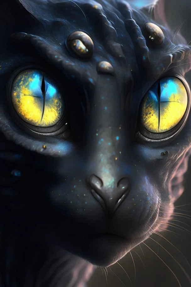 Salamander cat crow alien humanoid,highly detailed, digital painting, fantasy painting, deviantart artstation, cinematic lighting, charming eyes 3D 16k Full UHD