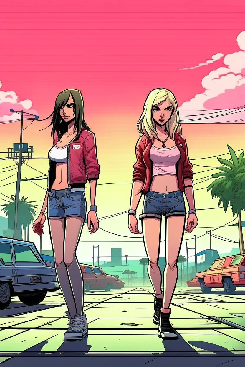 gta tarzı 2 kız 2D arkaplan biraz daha detaylı