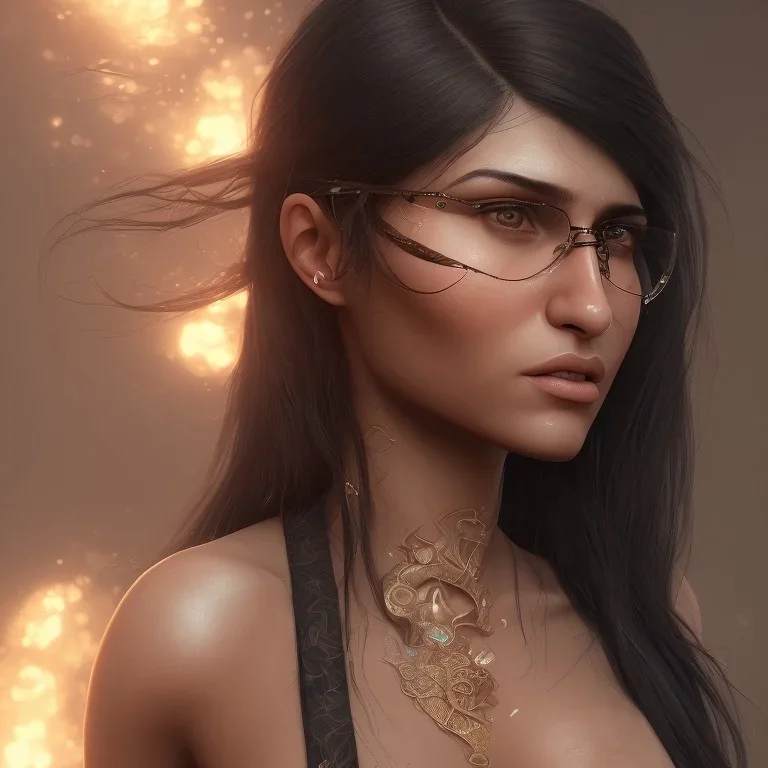 perfect face mia khalifa, long black hair, perception of mortality, loose morals, angry at society, disappointed by life, Unreal Engine 5, highly detailed, highest quality, digital painting, complex 3d render, unreal engine render, insane detail, intricate photograph quality, magnificent, majestic, highly intricate, Realistic photography, grand hall, wicked throne, holding scepter, crown of barbwire, dark color palette, metallic, highly detailed, highest quality, digital painting