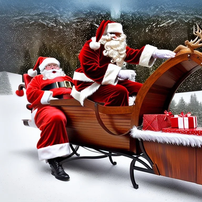 photo, santa claus sleigh pulled by giant spiders