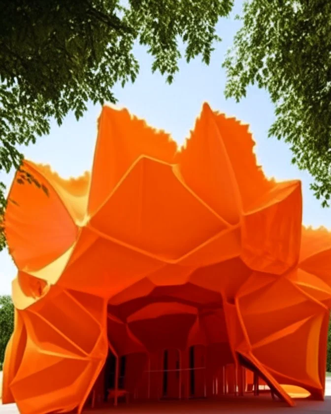 architectural orange pavilion expressing sexuality
