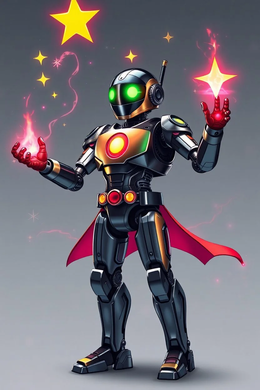 robot android star power magician