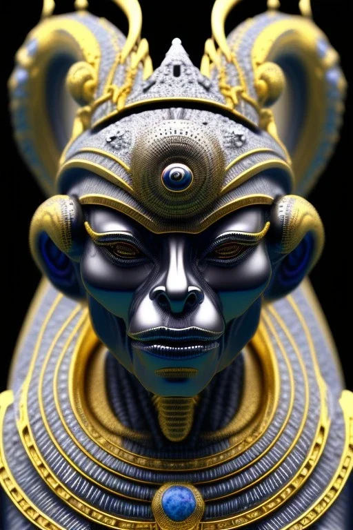 Silver alien, head, wicked, black eyes, blood, 8k, finely detailed, photo realistic, Anunnaki black male African Egyptian alien, cracks in the voodoo head, wicked, eyes, crown, Elephant, 8k, finely detailed, photo realistic, tiger turquoise skull head gold dragon space alien sun skeleton gold gorilla silver crown silver eyes