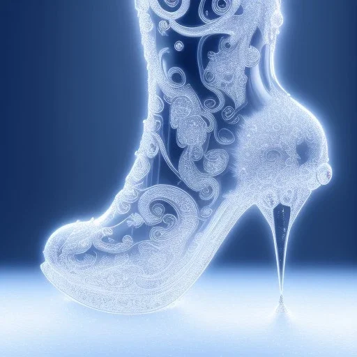 cinderellas crystal glass shoe ,magical, snow, sharp, intricate ornate, iridescent accents, elegant, highly detailed, transparent, artstation, concept art, smooth, sharp focus, illustration, 8k,