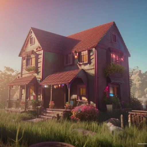 chocolate candy house, unreal 5, octane render, cinema4d, redshift render, hyper realistic, cenematic, vibrancy, synthwave, retouch, centered, dynamic lighting, dramatic lighting, 4k, highly detailed, attractive beautiful, realistic, epic composition, holographic,