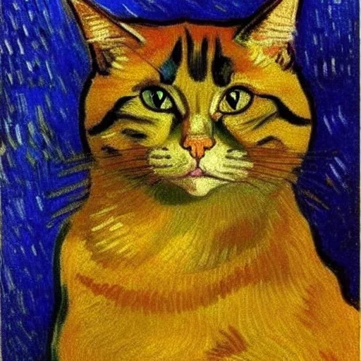 Portrait of a cat by Van Gogh