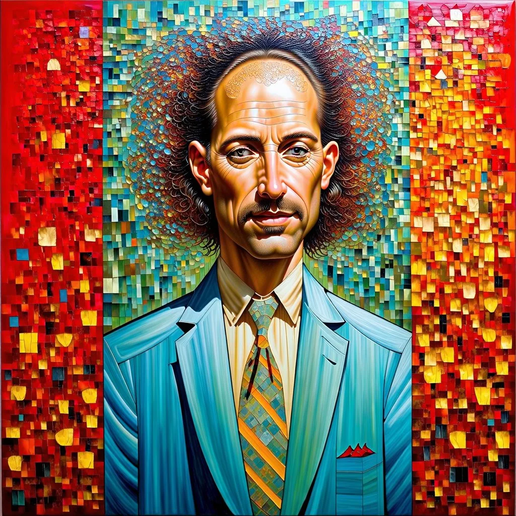 Create a surreal image that represents, in a creative way, the following concept: 'It's A Lucky Man Who's Happy With His Place In Life.' Surreal composition, in style by Richard Burlet and Esao Andrews Modifiers: fantasy very attractive beautiful imperial colors crisp quality colourful Jacek Yerka acrylic art pencil sketch Pop Art Paul Klee Banksy Pablo Picasso Esao Andrews Jan Vermeer abstract expressionism semolina pilchard dmt puff