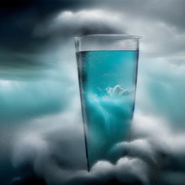 a turbulent ocean storm in a drinking glass, clouds, lightning, 8k resolution, high-quality, fine-detail, intricate, digital art, detailed matte, volumetric lighting, baroque, illustration, octane render, brian froud, howard lyon, selina french, George Grie, Ben Goossens, Igor Morski