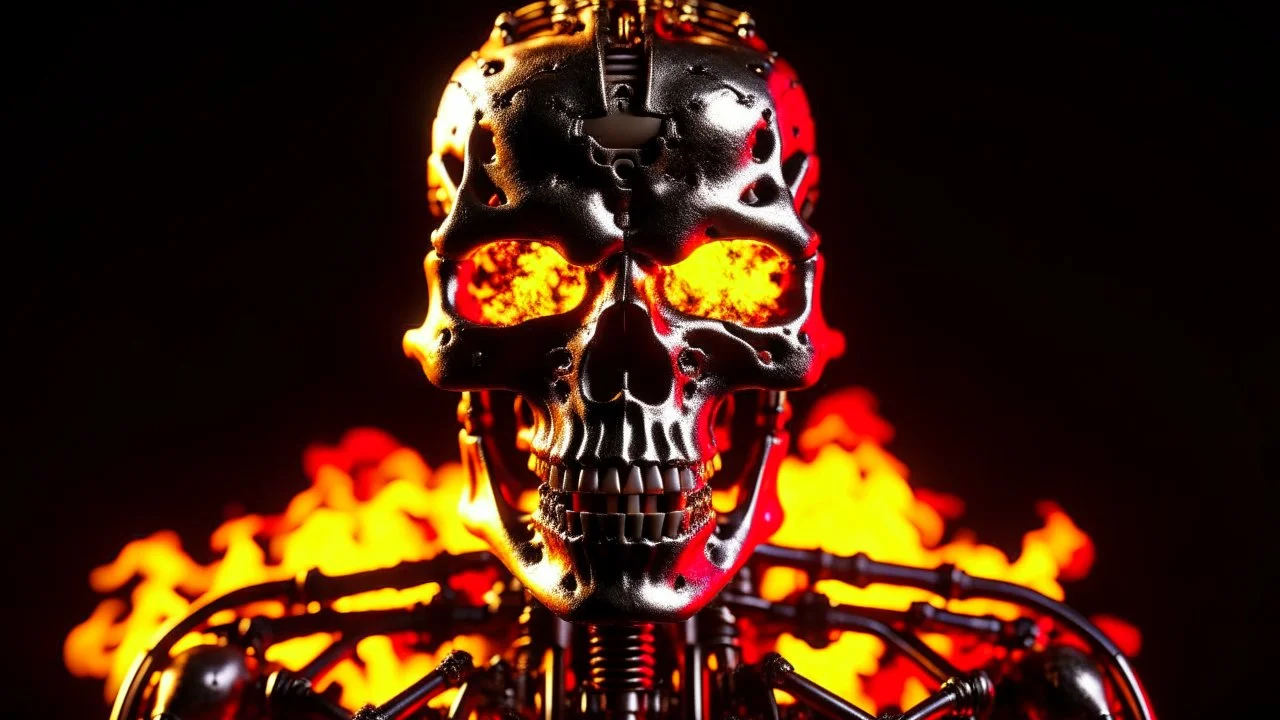 Logo emission radio metal terminator firestarter. 4k full realism, ultra details, lumieres maximum. Incendie en fond d image.