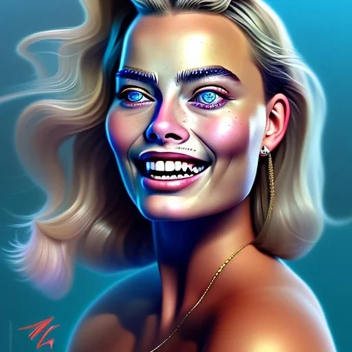 fullbody portrait of voluptuous atletic beautiful young Margot Robbie smiling in bikini Diego Velázquez style