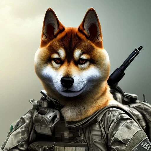 shiba inu US army soldier