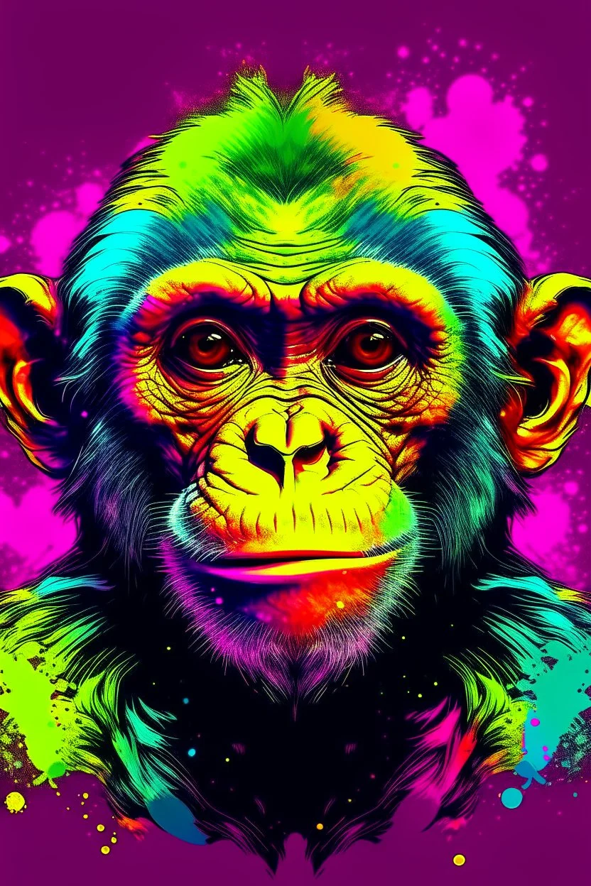 Show me monkey in love but in acid style