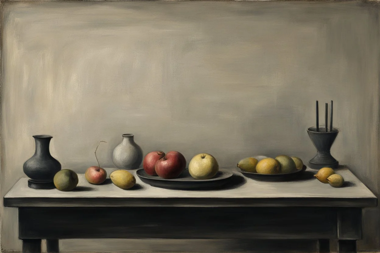 Still life on a table in the style of Vilhelm hammerschoi