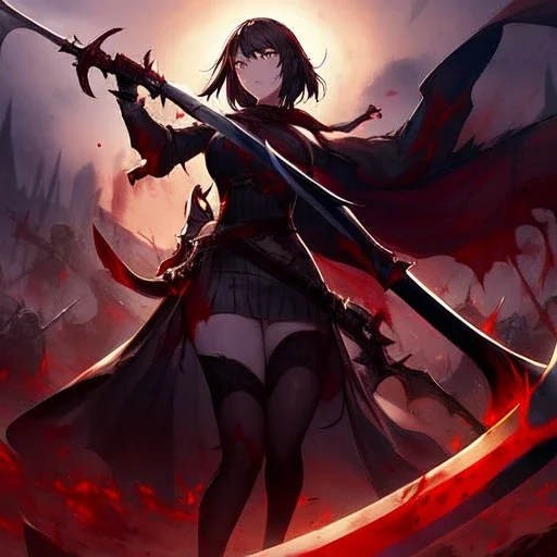 blood, scythe,