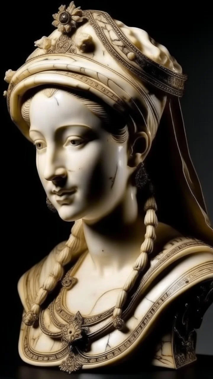 renaissance bone sculpture of a woman