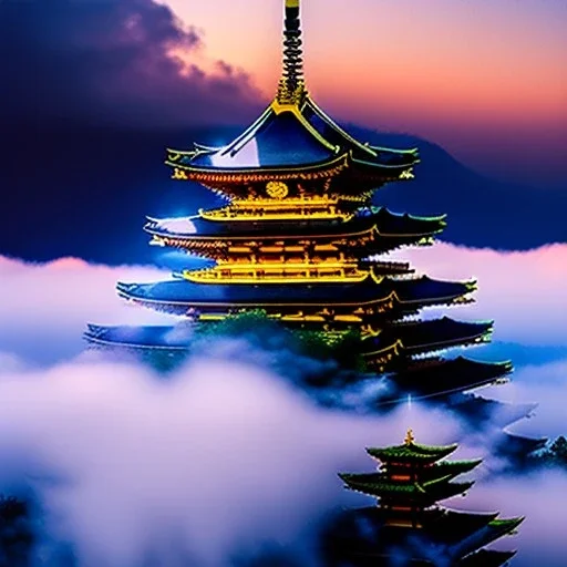 Koyasan, Japan,aerial view,cloudy,extremely detailed digital painting, high resolution,8k, realistic, beautiful, volumetric lighting, mystical colors ,perfectly centered image, perfect composition, rim light, beautiful lighting,masterpiece, stunning scene, raytracing, anatomically correct, in the style Van Gogh and robert e howard and Ken Kelley and Ohrai Noriyoshi and Simon Bisley and tomzj1.