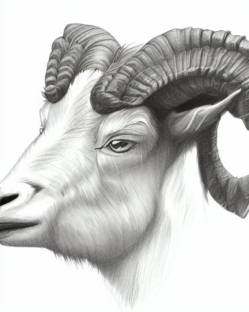 head of a goat drawn in pencil