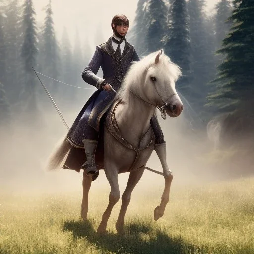 Full body, 3d render, Harry Potter 1800's men style, 1800's hair style, 1800's men clothes style, riding horse, hyper realistic, octane render, unreal engine 5, 8k, palace background, uhd