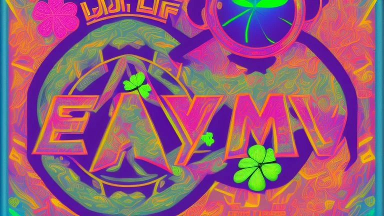 rave poster with Four-leaf clover text area