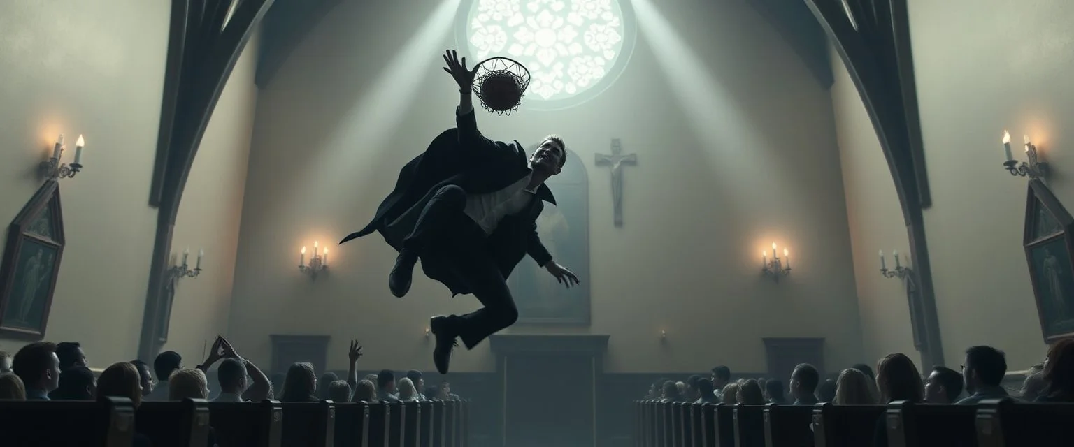 vampire cant jump basket ball in church