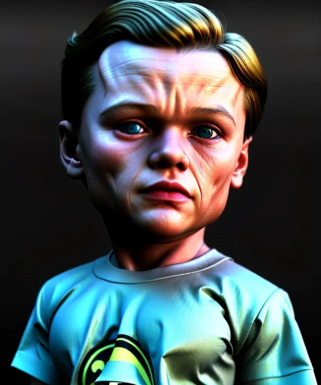 Leonardo di caprio toddler, full body, car, dramatic lighting, hyper realistic