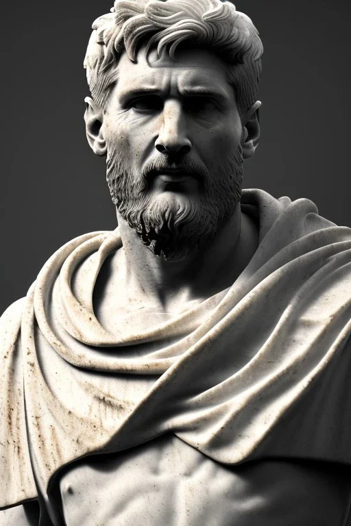 Ultra Realistic image, Roman sculpture, white marble material, Lionel Messi, gold sun radial crown, chisel style, waist up portrait, epic, celestial, cinematic lighting, God light, god rays, 4k resolution, smooth details, ornate details, soft lighting, unreal engine 5, marble background.