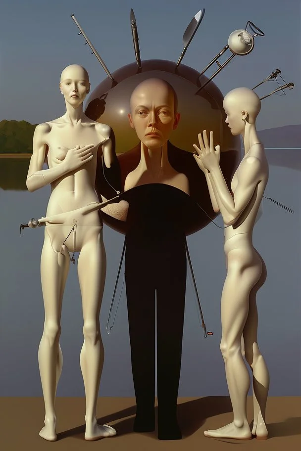 dusk landscape with lake,boat and human body, universe-like Soap Bubble,complex surgical instruments mixed with human body-like musical instruments,minimalism,Painting By Adrian Ghenie, Rene Magritte, Salvador Dali, Lucian Freud