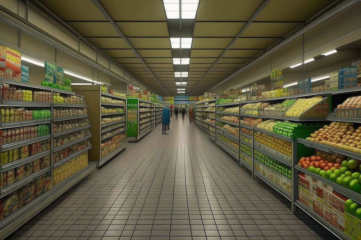 Aisle of a supermarket in Spain, realism, , realism, 16K