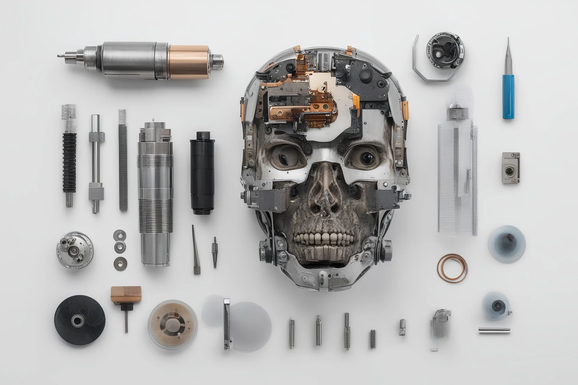 knolling cyborg head parts