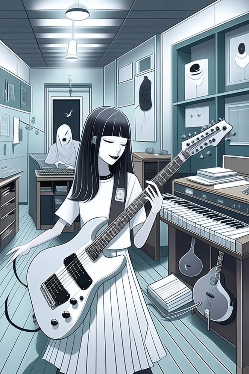 Ghost guitar girl in high school