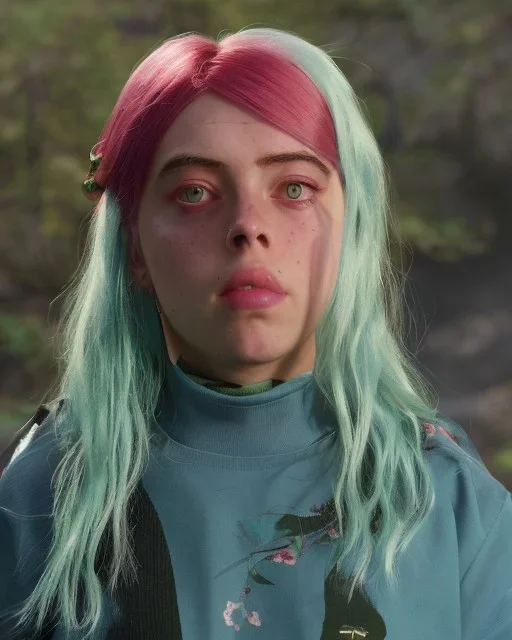 Billie Eilish, clip, photorealistic, 8k