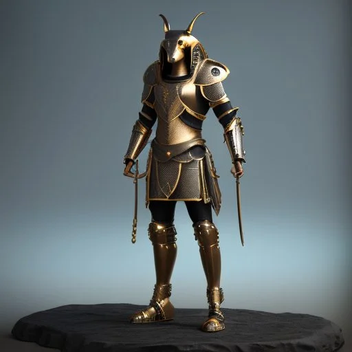 Photo anubis god warrior in armour black and gold