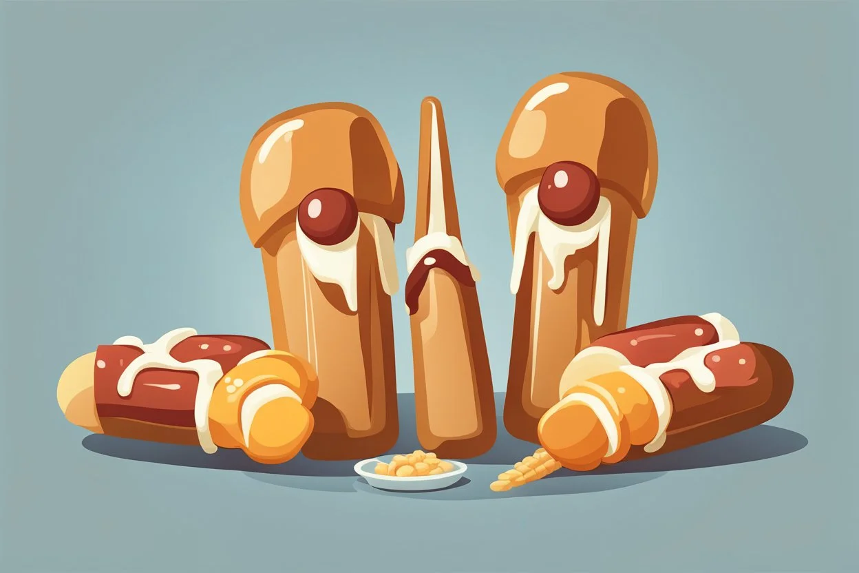 corndogs in a clean vector style