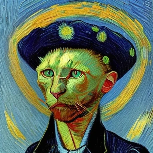 Portrait of a cat by Van Gogh