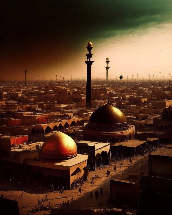 The city of Karbala and between the two cities