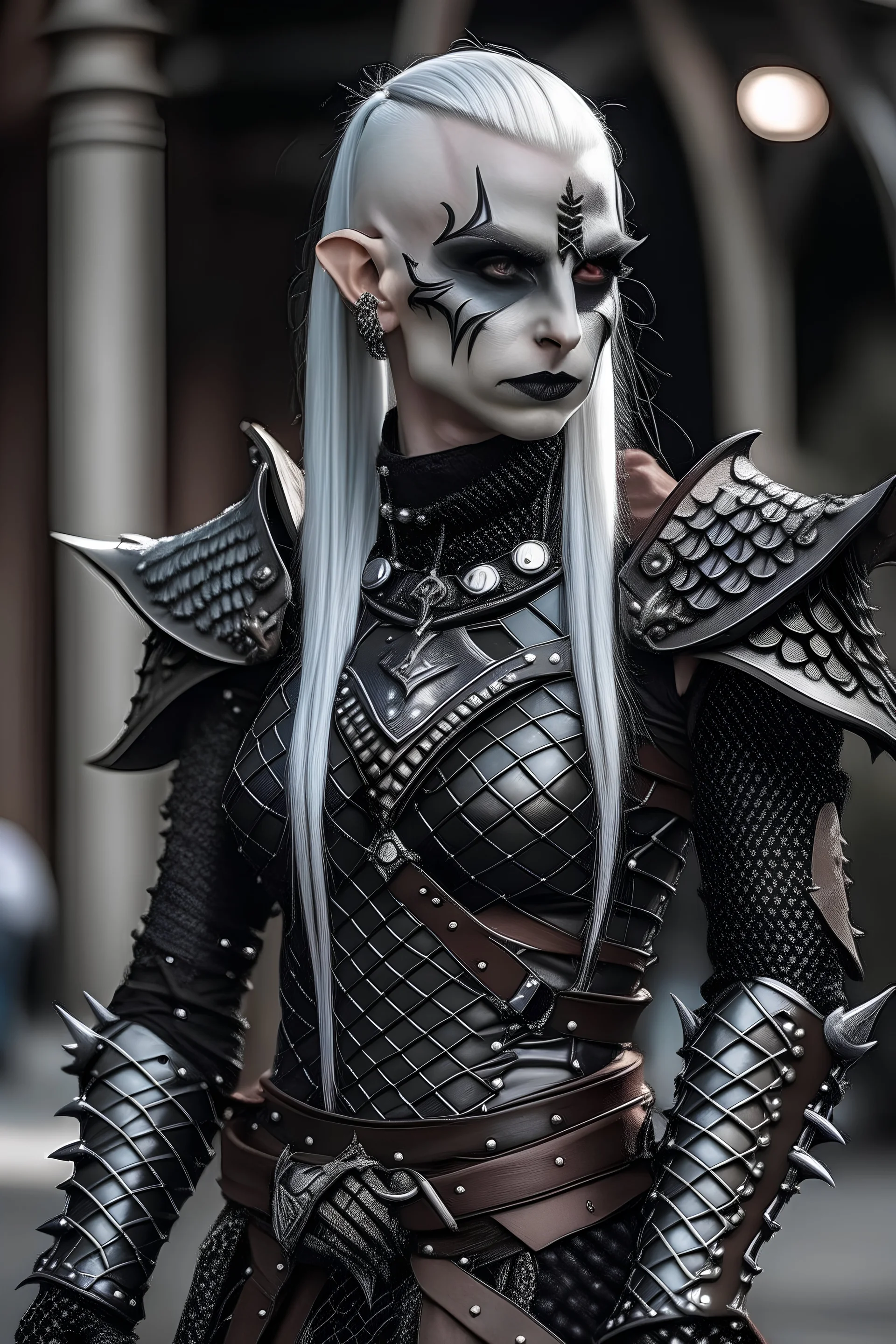 Dark elf wearing studded leather