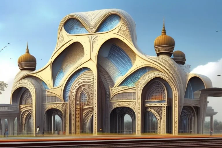 Worlds best building design for a an railway station. Unique and brilliant architectural design similar to Taj mahal.
