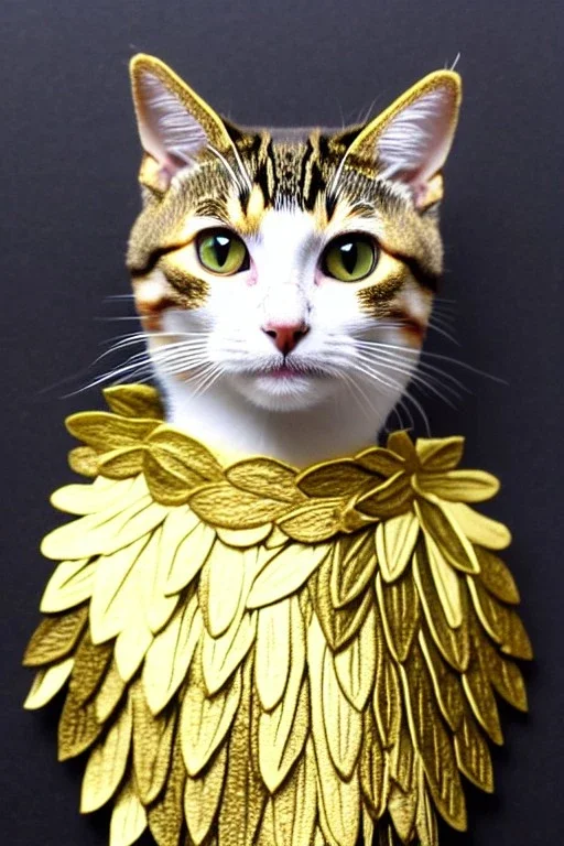 Adult cat is dressed like Julius Caesar, laurel wreath, perfect iris, model style, hyper realistic, extremely accurate, delicate, extremely detailed, wide-angle, open aperture, superfine pencil