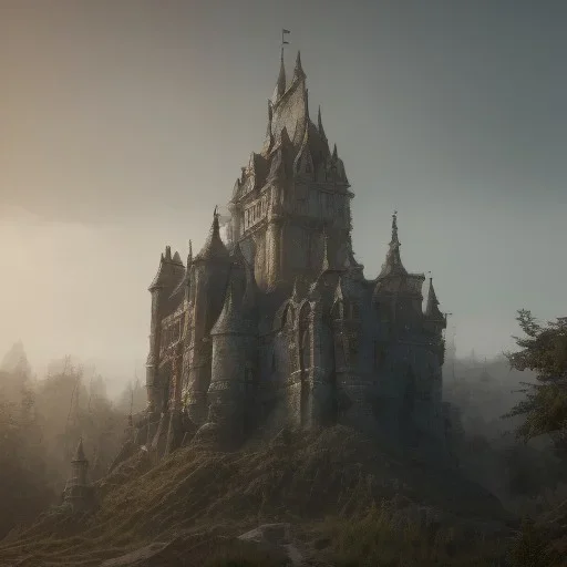 Mysterious castle, cinematic lighting, intricate details, ultra realistic style, 8k resolution