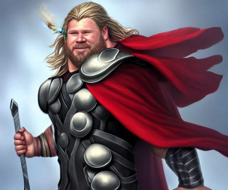 Fat thor, photorealistic