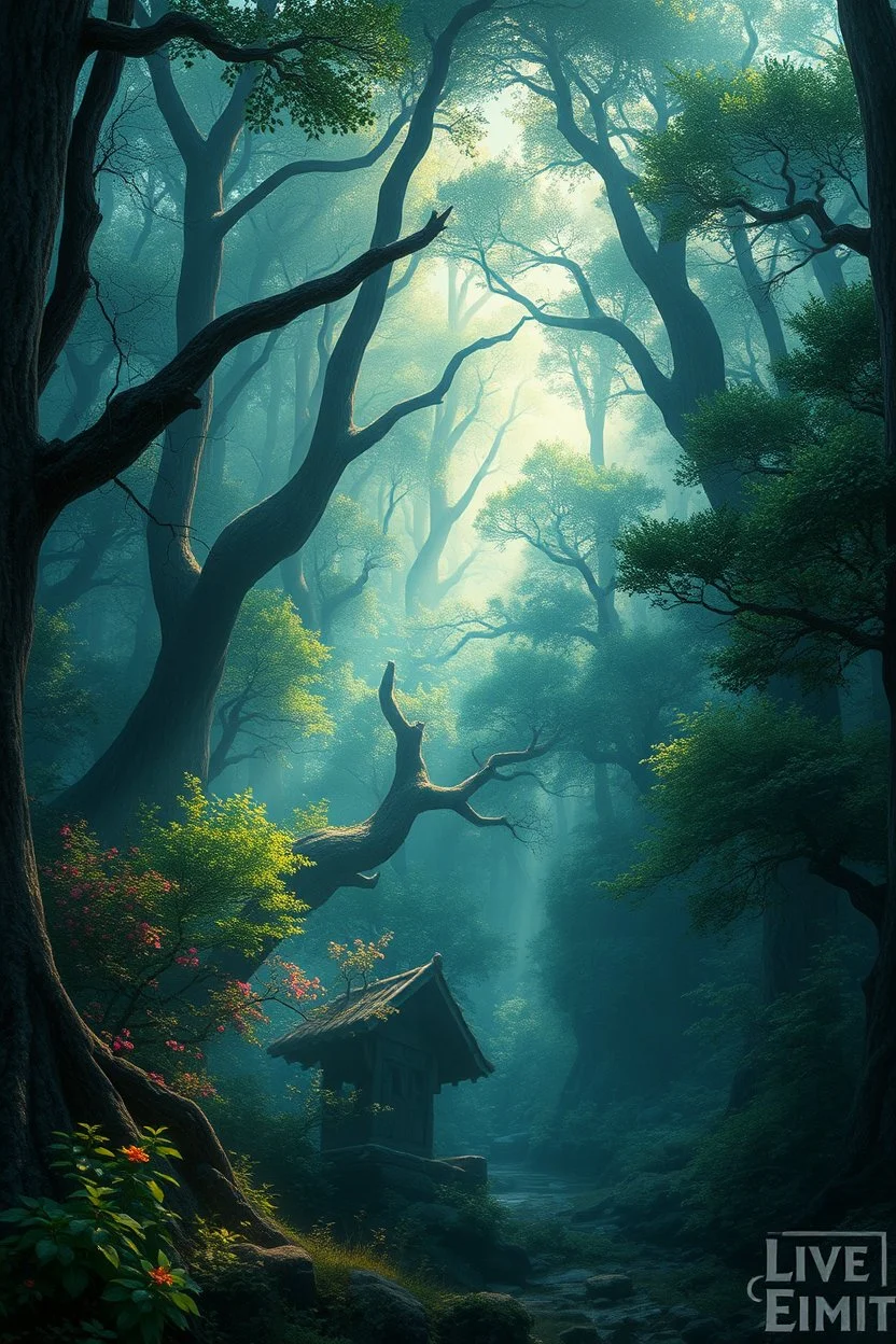 the forest. Magical. Highly detailed, digital painting, masterpiece.