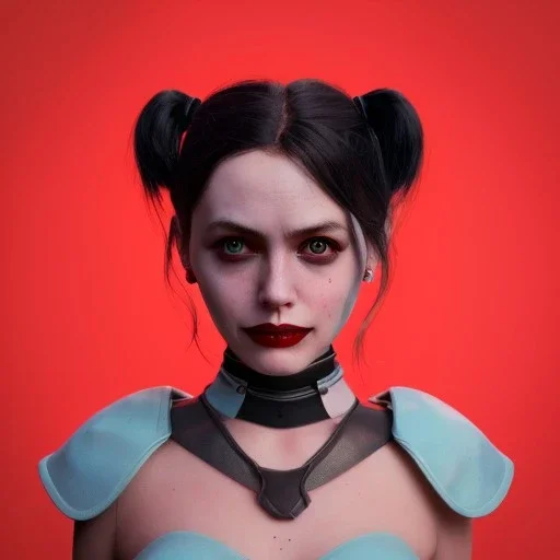 analog style,beautiful girl portrait, simmetric eyes, ambient, harley quinn make up outfit, ultra realistic photo,gotham city, unreal engine, paloroid, 100mm --aspect ratio 1:1