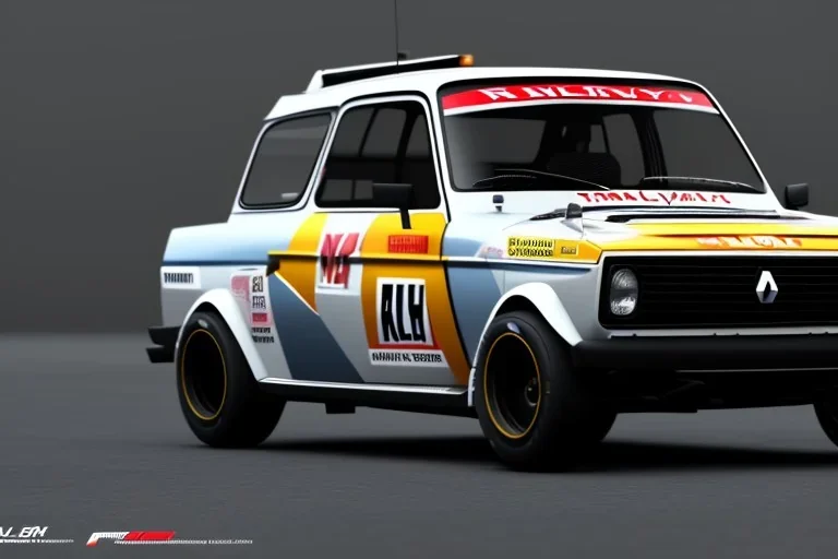 Renault 12 car version by French automaker Renault 4k , rally ,ultra realistic,concept 4k ,on street, parked