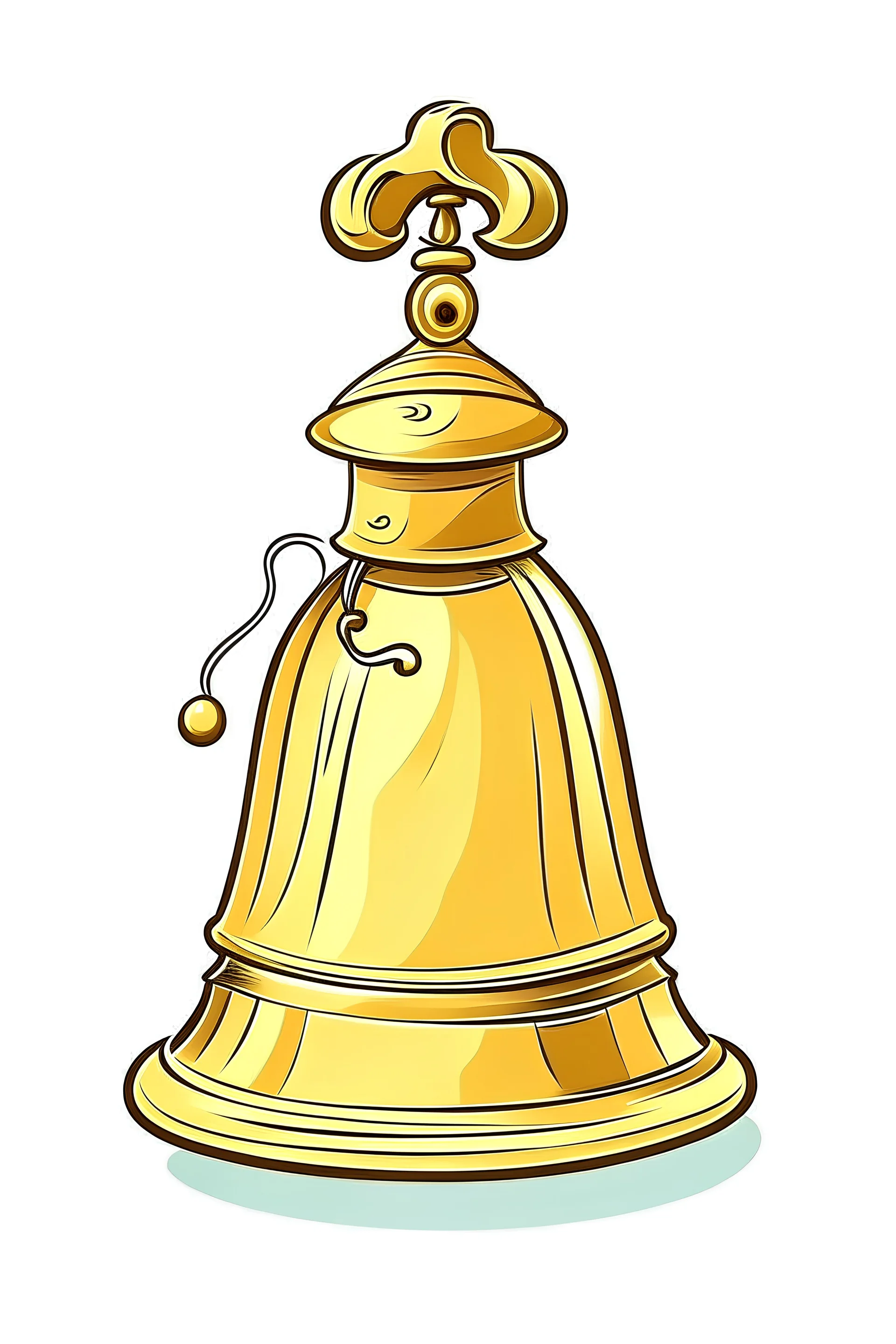 art for one bell , white background, cartoon style, no shadows.