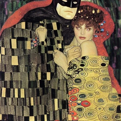 mix with batman and tardigrade by Gustav Klimt